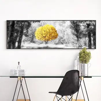 

Photography Retro Scenery Picture Home Wall Art Canvas Painting Black and White Landscape Long Rectangle Posters for Living Room