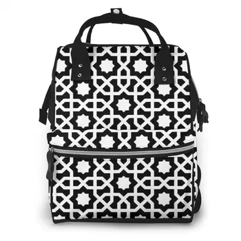 

Mummy Maternity Nappy Bag Islamic Line Geometric Pattern Large Capacity Nappy Bag Travel Backpack Nursing Bag for Baby Care