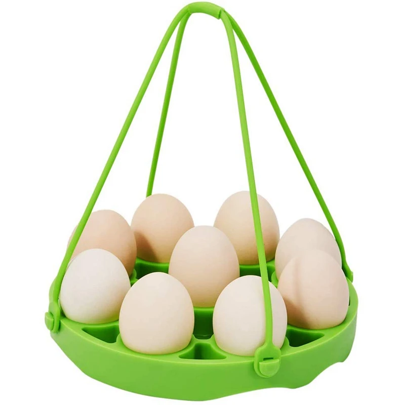 

Silicone Egg Steamer Rack for Pressure Pot Accessories, Pressure Cookers Sling Holds 9 Eggs for 5/6, 8 Quart