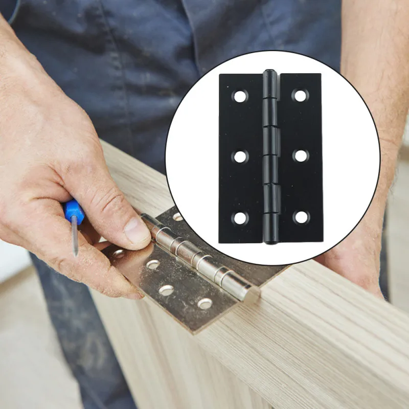 10/20pcs Hardware Stainless Steel Hinges Door Connector Drawer 6 Mounting Holes Durable Furniture Bookcase Window Cabinet Home stainless steel hinges door hinges