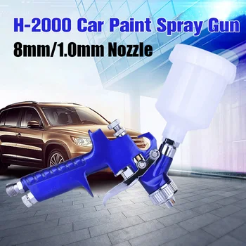 

0.8mm/1.0mm Nozzle H-2000 Professional HVLP Portable Spray Gun Mini Air Paint Spray Gun Airbrush Tool For Painting Car Aerograph