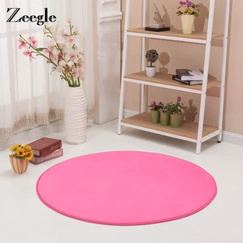 

Zeegle Solid Round Carpet For Living Room Anti-slip Child Bedroom Rug Washable Absorbent Kids Crawling Mats Circle Yoga Mats