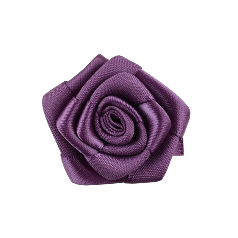 grape purple 50 шт./лот ленточные цветы ручной работы 5,5 см розы искусственная роза букет корсаж-бутоньерка украшения - Цвет: grape purple