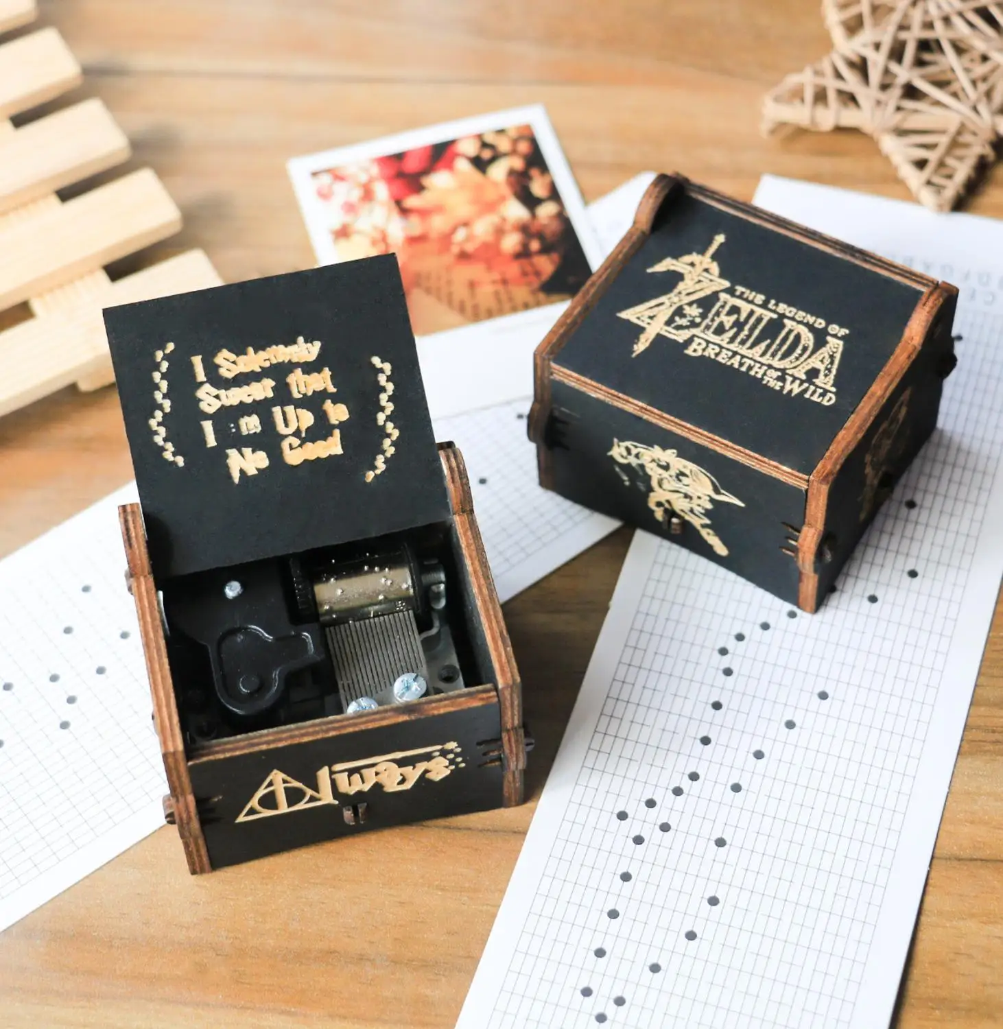 Музыкальная шкатулка 18 Note Windup Заводной механизм гравировка на дереве Музыкальная Коробка, Рождественский музыкальный подарок, подарок на день рождения для влюбленных