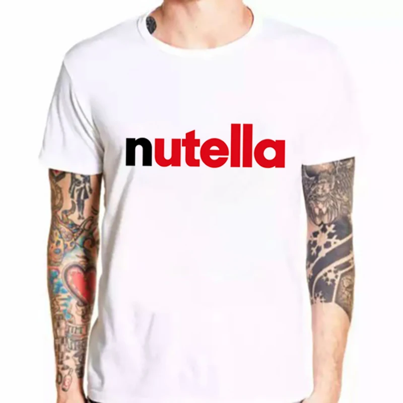Повседневная хипстерская футболка Tumblr Мужская одежда для мужчин Nutella мужские