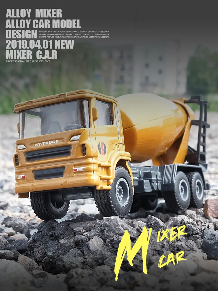 

High simulation alloy engineering car model,1:60 concrete mixer truck,engineering vehicle toy,free shipping