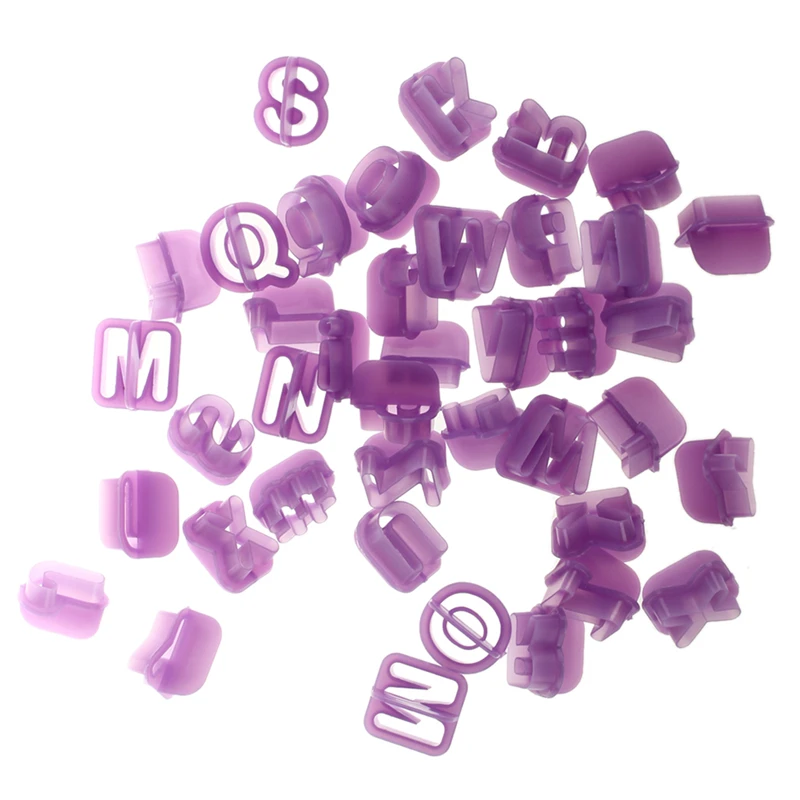 40pcs alphanumeric characters Cutter Silicone Fondant Mould Chocolate Baking Mold Cake Decorating Sugarcraft DIY Tool Purple