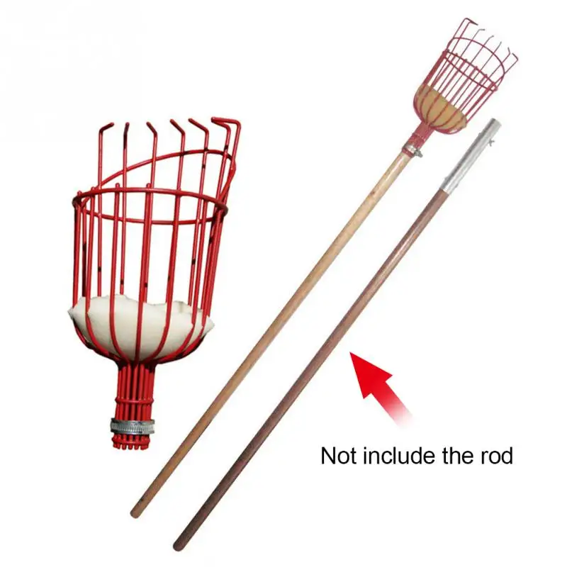 Free Shipping Aluminum Deep Basket Fruit picker Convenient Horticultural Fruit Picker Gardening Peach Picking Tools