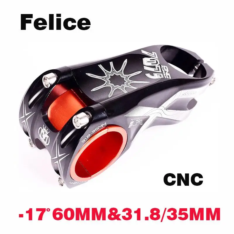 

Felice MTB Bicycle Stem -17 ultralight bicycle handlebar riser degree 60MM large wheel diameter XC / AM 31.8 / 35MM