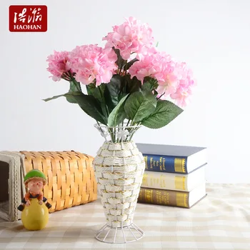 

Factory Price Imitation Flowers 6 Head Hydrangea Office Home Living Room Decorations Silk Flower Filming Props