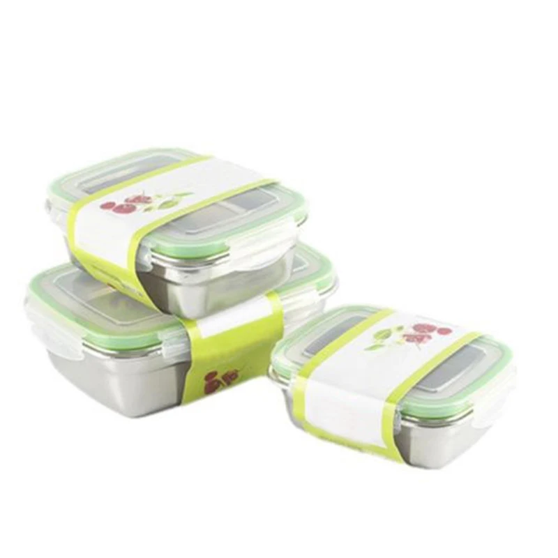 Новая Ланч-бокс Термоизолированный из нержавеющей стали прямоугольный контейнер для еды сохраняет свежесть для школы