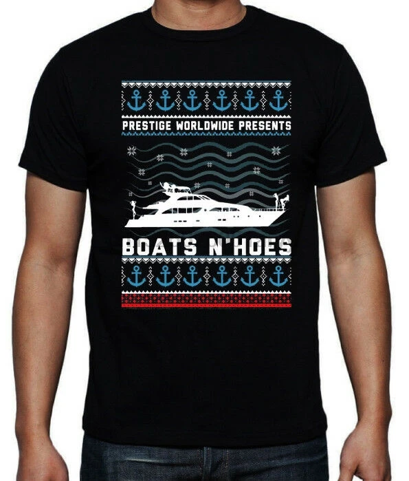 Boats And Hoes Hos Stepbrothers Christmas Ugly Sweater Funny Xmas Black T Shirt |