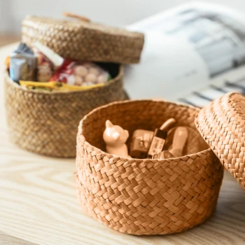 

Handmade Straw Storage Basket Woven Basket Wicker Rattan Planter Pot Flower Storage Container For Garden Wedding Decoration