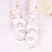 Японские милые туфли с ремешками, туфли в стиле «Лолита» в винтажном стиле; кружевной бант круглый носок, средний каблук, открытая женская обувь принцессы лоли cos обувь Kawaii