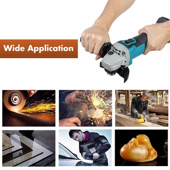 

800W 18V Cordless Brushless Angle Grinder Host Electric Grinding Machine Rechargeable Power Tool Cordless Angle Grinder Host