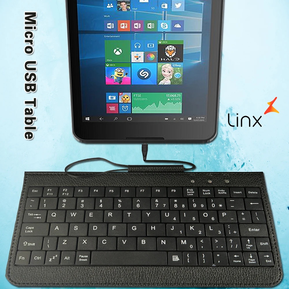 Portable UltraThin Wired Keyboard Suitable for Linx 7/8/Linx 820 8