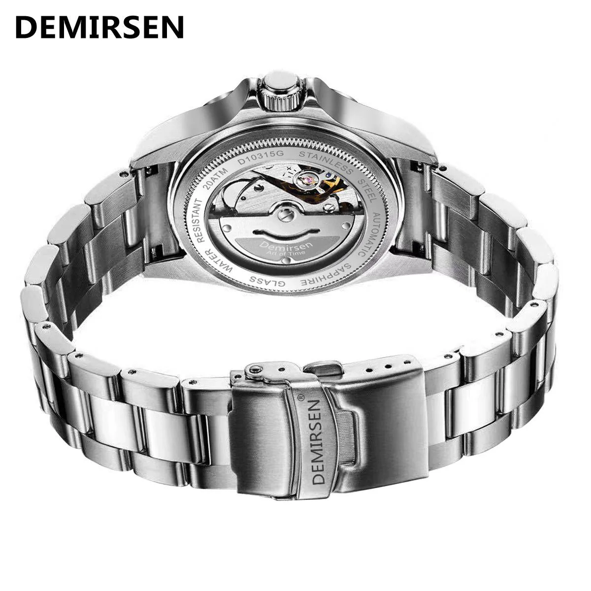 Demirsen Luminous Sapphire Glass Relógio de Pulso Masculino Relógio Automático de Negócios Aço Inoxidável Impermeável Marca de Luxo Laranja - Image 4