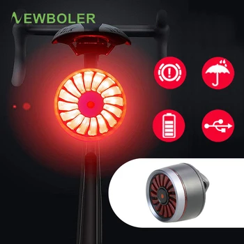 

NEWBOLER Smart Induction Auto Brake Start/Stop Bike Tail Light USB Chargeable Waterproof Bicycle Rear Taillight Bike Accessories