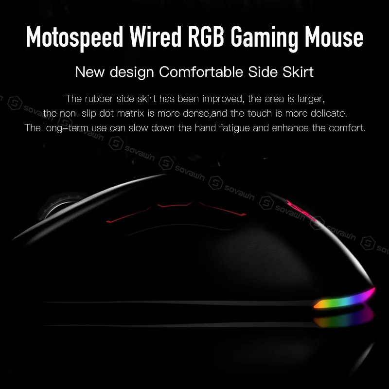 MOTOSPEED V100 Проводная игровая мышь USB 3D профессиональная мышь геймер RGB Light Esport игровой ПК Mause 6200 dpi для видеоигр компьютера