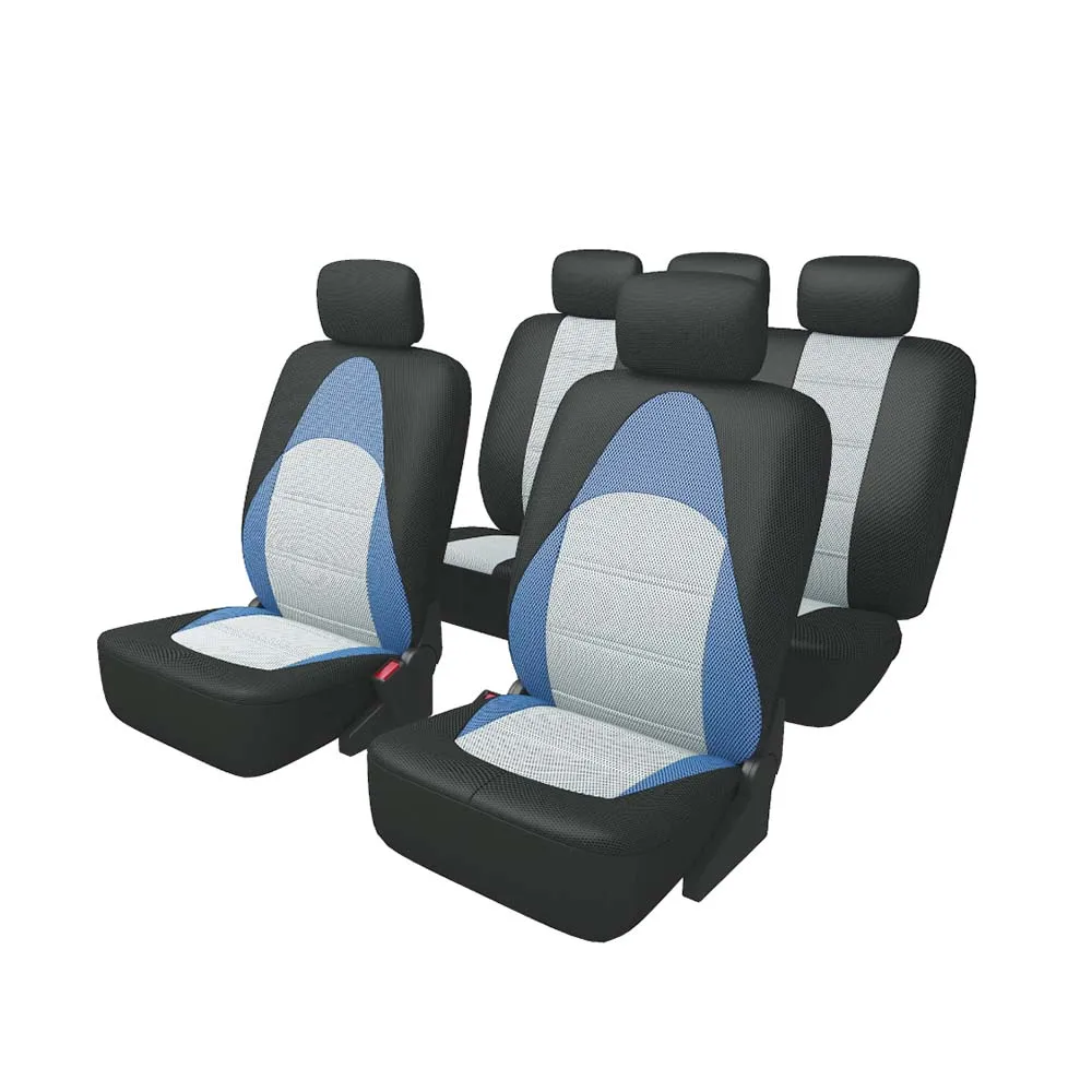 Cushion Cover CARFORT ACTIVE for front and rear seat, fabric, black/blue/gray color 18 5 dark gray and light gray and white and transparent holographic rear projection film