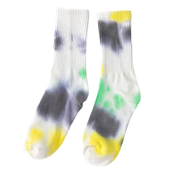 

1pair Shopping Camping Cute Funny Women Tie Dye Socks Comfortable Daily Fashion Colorful Cotton Polyester Soft Travel Sports