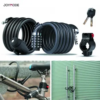 

JOYMODE MEN WOMEN 4-Digit Password Lock Mountain Bike Bicycle Code Security Anti-theft Cable Lock Steel Wire Lock 5-door lock