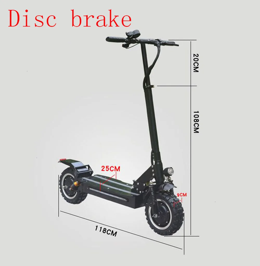 Motor FLJ Dual 1101B Electric Scooter Adults Stand Up Foldable Mobility Scooter - Цвет: CN 60V21AH3200W Disc