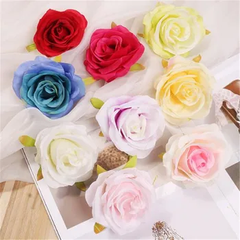 

50P Artificial Rose Flower Heads Dia.8.5cm/3.35" Simulation Roses for DIY Christmas Party Home Tracery Wall Decoration 9 colors