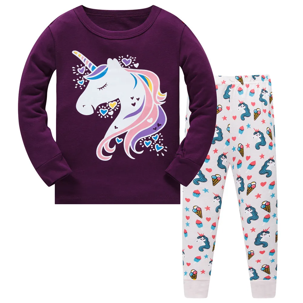 Повседневные хлопковые комплекты домашней одежды для сна для девочек детские пижамные комплекты с длинными рукавами и рисунками пижамный комплект для мальчиков - Цвет: Model  27