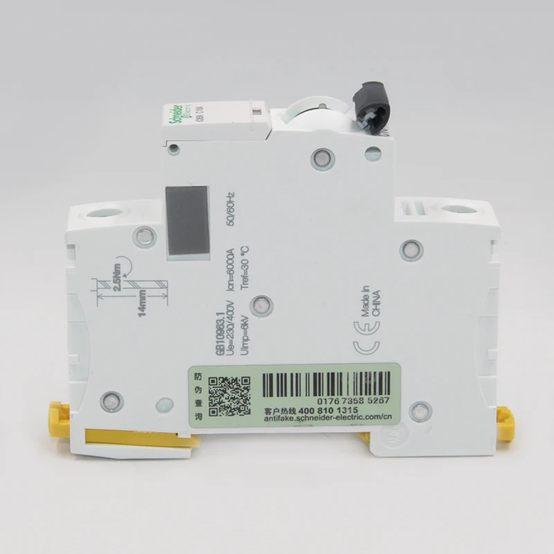 Original Export Miniature Circuit Breaker Type C 1P 10A Thermal Magnetic 230/400 VAC 50/60 Hz A9F18110