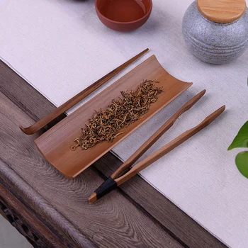 

Tea is carbonized bamboo natural tea spoon is ChaGa tea three suits all hand kung fu tea accessories