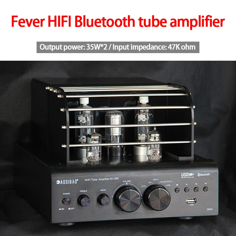 US $106.57 KYYSLB AV388 35W2 Fever HIFI Tube Tube Amplifier Bluetooth U Disk Lossless Playback Audio Power Tube Amplifier