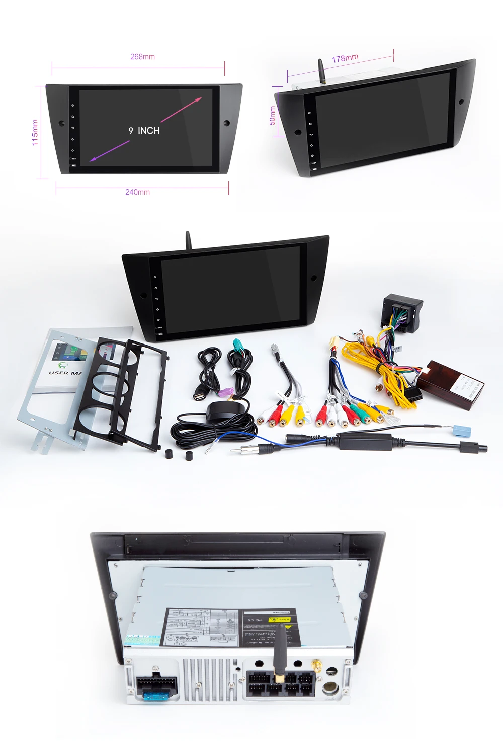 Cheap IPS DSP 8 Core 1 Din Android 9.0 Car Stereo Multimedia Player For BMW E90/E91/E92/E93 Radio Navigation GPS DVD head Unit 4+64GB 23