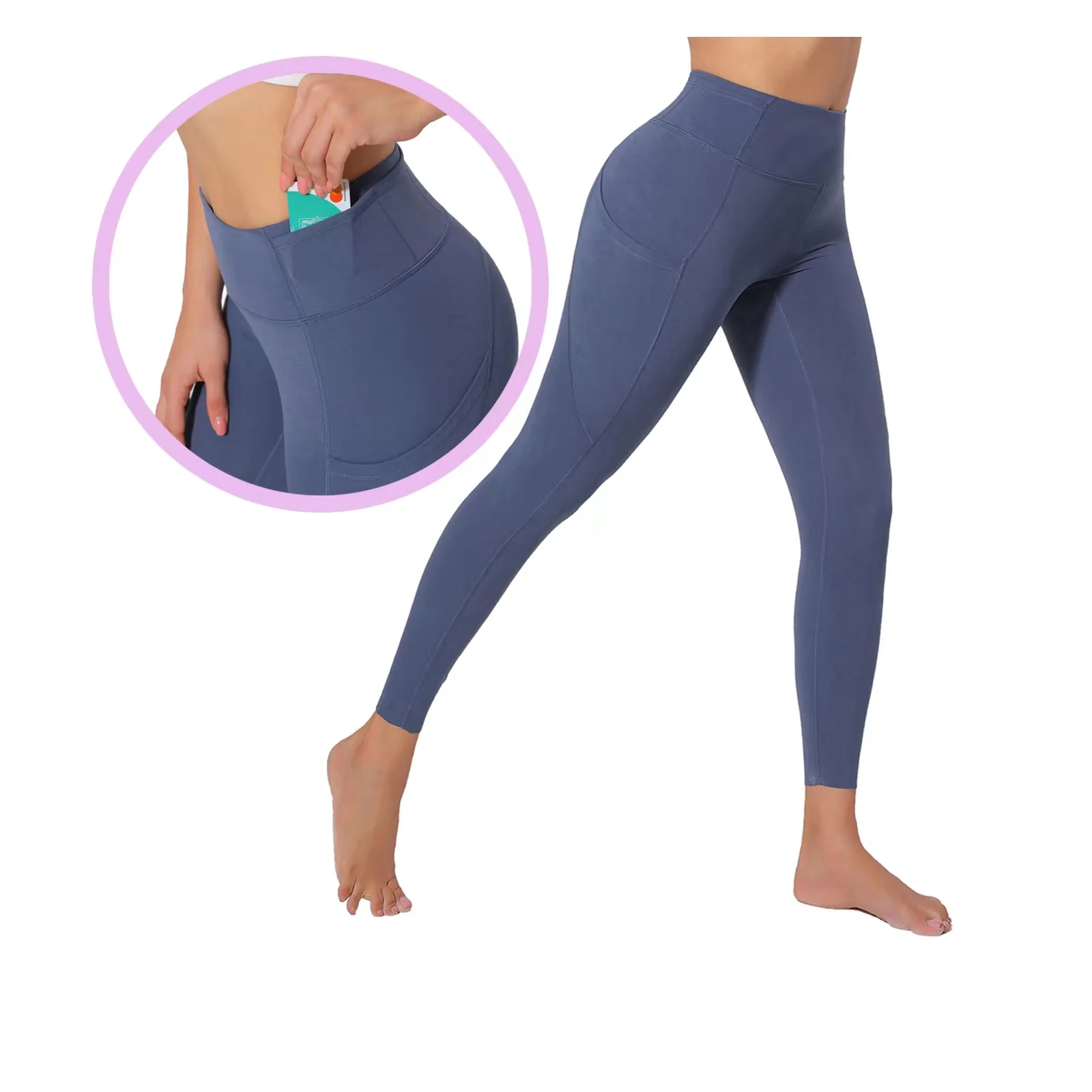 seamless leggings High Waisted Plain Full Length Legging with Pocket Women Stretch Push Up Fitness Yoga Pants Gym Workout Sports Long Tights XS-XL tiktok leggings amazon Leggings