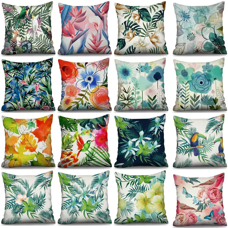 

Nordic Plant Bird Cushion Cover Ordic Simple Geometric Decorative Throw Pillows Cushion Covers for Sofa Polyester Cotton