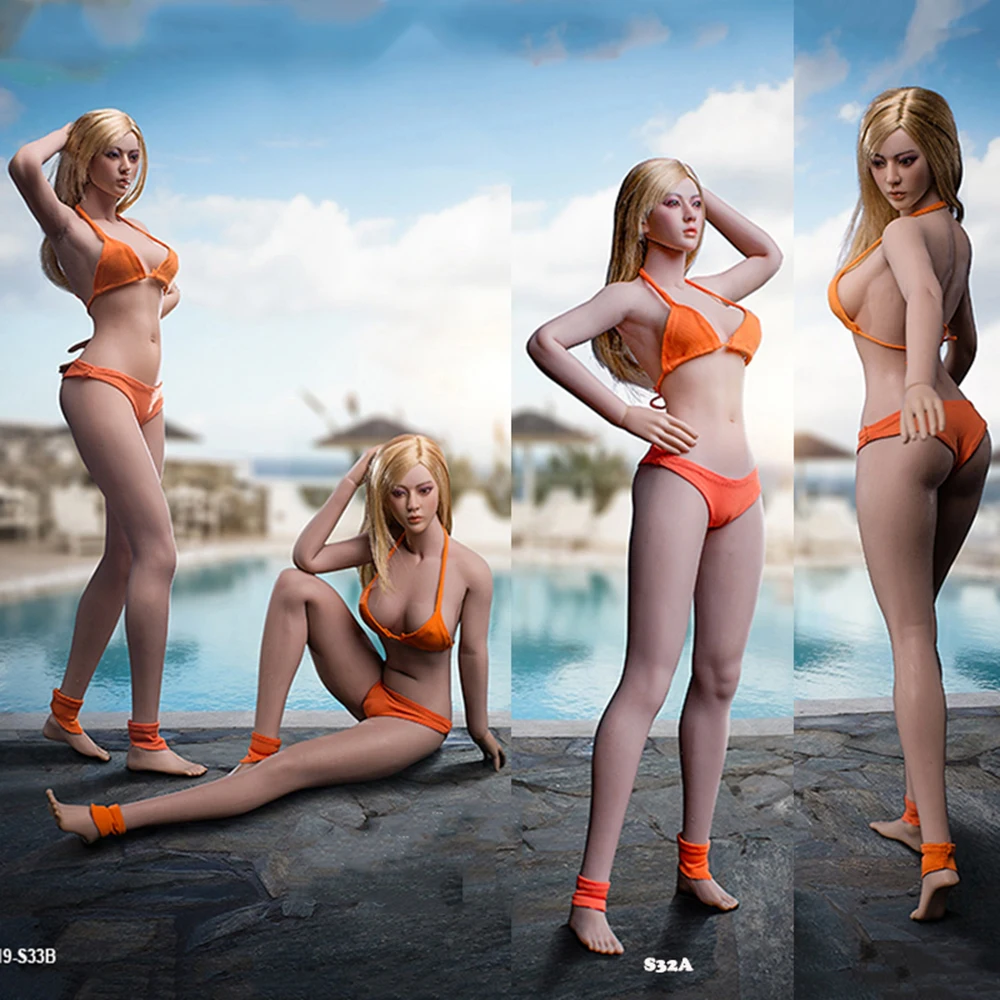 S32A S33B 29 4 см высота 1/6 бледный/Suntan TBLeague супер гибкая Женская длинная бесшовная нога