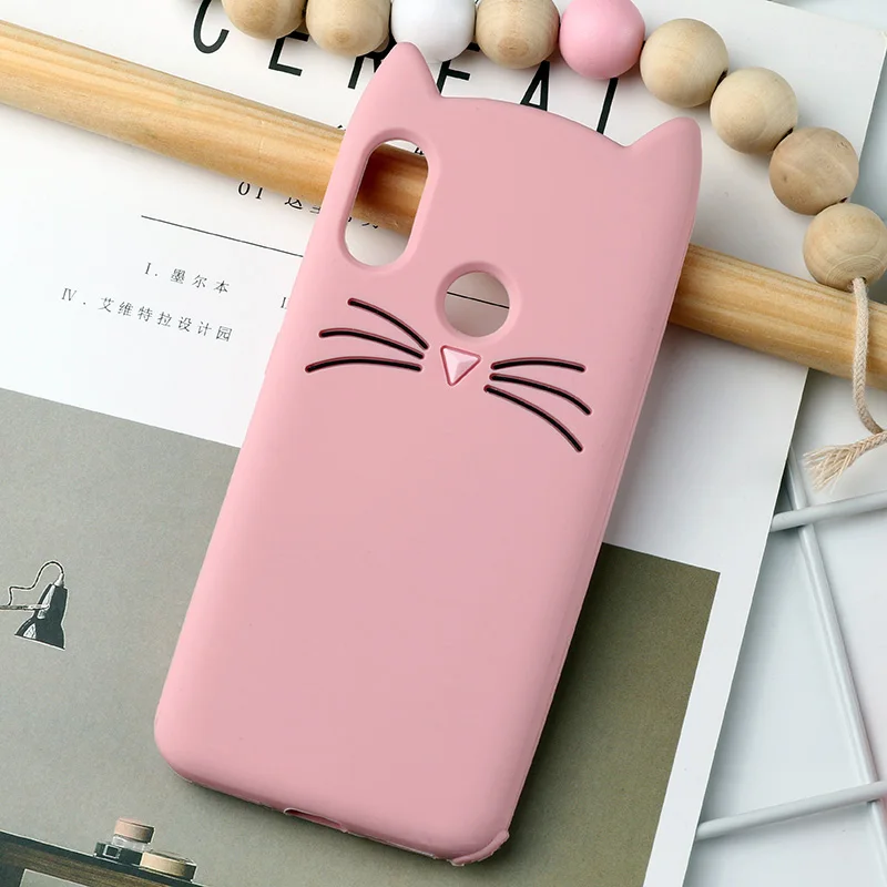 pink Чехол для Xiaomi mi 8 9 SE A2 Lite Xiao mi 3D милый чехол с кошачьими ушками для Red mi Note 5A 5 6 Pro 4X4 3 4A S2 6A 7 мягкий чехол из ТПУ - Цвет: pink