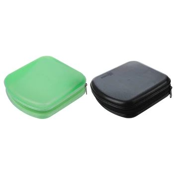 

2x 40 Disc CD DVD VCD DJ Storage Media Holder Sleeve Case Hard Box Wallet Carry Bag-(Green&Black)