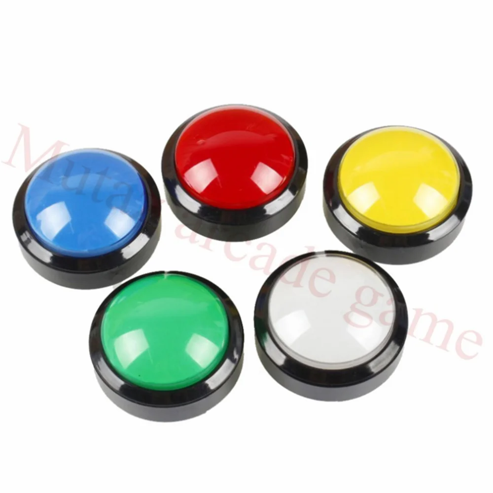 

5pcs/lot 60mm LED Arcade Button dome Illuminated Push Buttons with Micro-Switch and 12V LED lights for Arcade Machine Part DIY