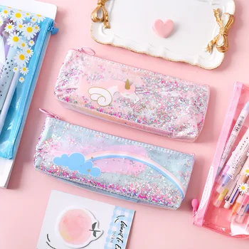 

Korean Unicorn Pen Bag Fashion Cute Leather Stationery Bag Student Female Storage Bag Pencil Pouch Sanrio Korean Bag