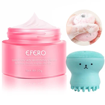 

Repair Freckle Face Cream Skin Whitening Moisturizing Snail Cream Anti Wrinkle Anti Aging Deep Cleaning Mini Face Brush Massage