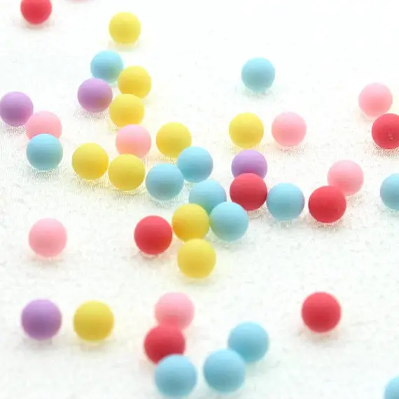 2000pcs 6mm acrylic Beads no hole candy color decoration mini frosted balls jewelry making DIY accessories