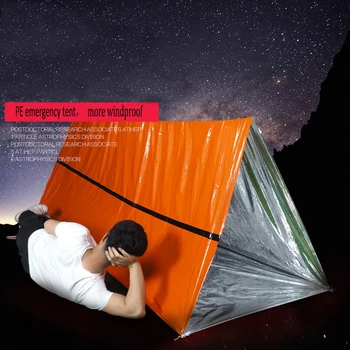 

Outdoor PE First Aid Tent Camping Hiking Portable Orange Sleeping Bag Tent Emergency Shelter Survival Multi-Purpose Equipment