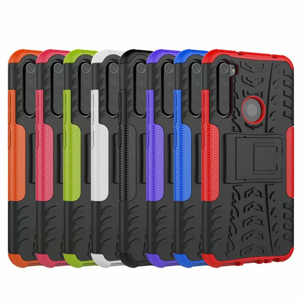 For Xiaomi Redmi Note 8 Pro Hard Case+ Tempered Glass Silicon Hybrid Armor Rubber Soft Gel Skin Phone Cover