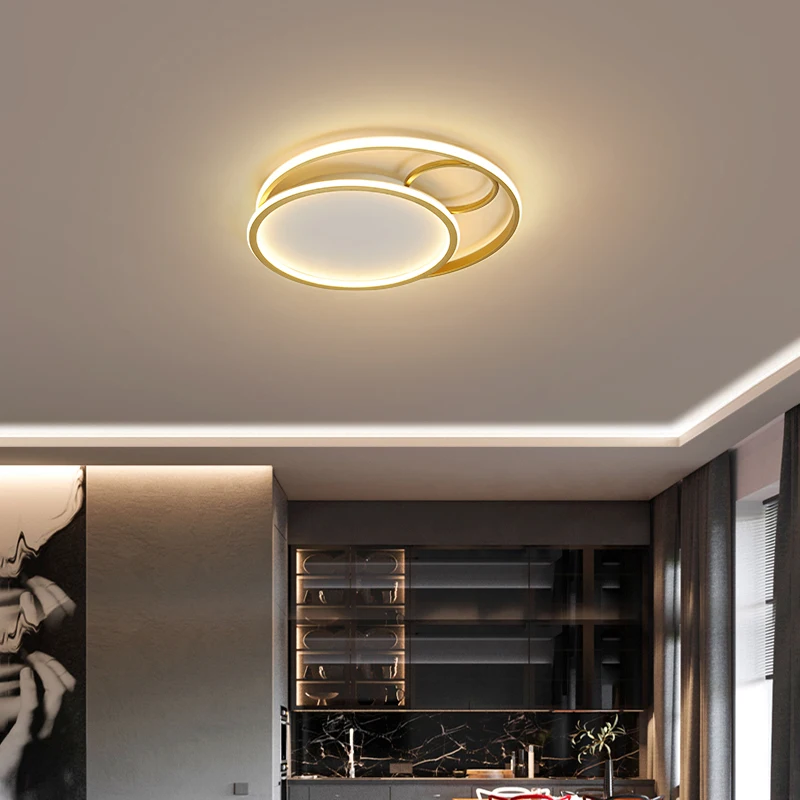 

Nordic Luxury LED Ceiling Lights Gold Black Dining Room Kitchen Studyroom Bedroom Hall Indoor Home Decorative Lamps AC90-260V