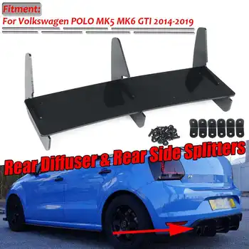 

Car Rear Bumper Diffuser & Rear Side Splitters Lip Spoiler Guard Rear Lip For Volkswagen For VW For POLO MK5 MK6 GTI 2014-2019