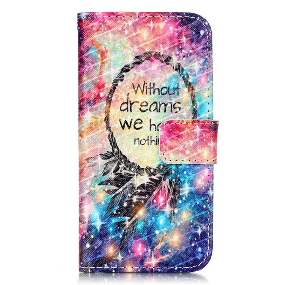 Starry Dreamcatcher Чехол DEEVOLPO Fundas для Apple iphone 7, 8, 6, 6S Plus, 5, 5S, SE, 5C, 4, 4S, розовая башня, лотос, кожаный кошелек, чехол, сумка DP03E - Цвет: Starry Dreamcatcher