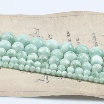 

4-12mm Natural Green Angelite Round Loose Gems Stone Beads for Jewelry Making DIY Bracelet Accessories Mineral Beads 15inch