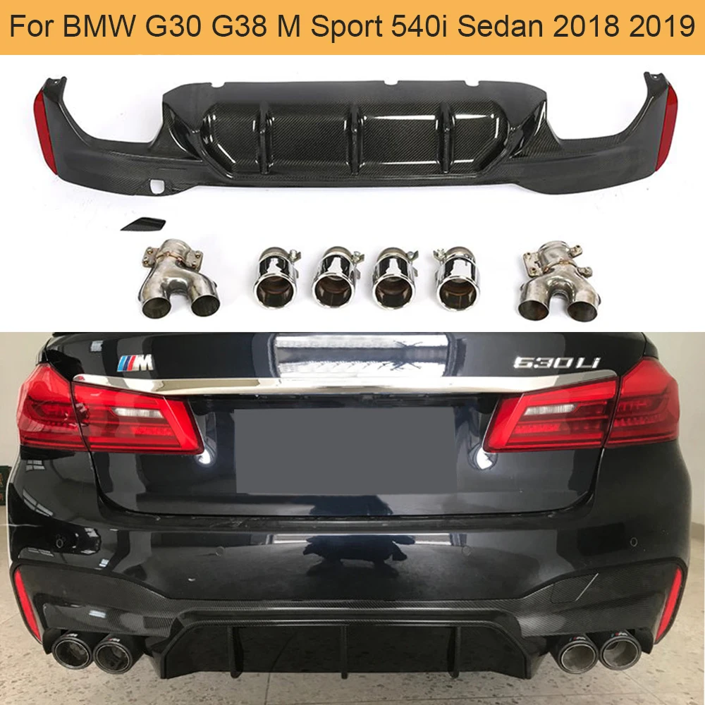 Диффузор заднего бампера из углеродного волокна/полипропилена для BMW 5 серии G30 G38