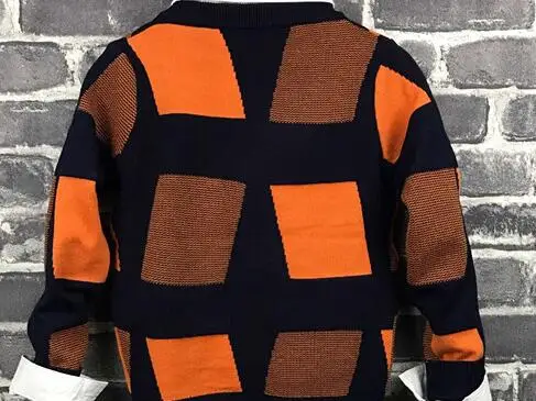 Knitwear Новые модные комплекты одежды для мальчиков осенне-зимний костюм из 3 предметов трикотажная одежда+ рубашка+ джинсы Брендовые спортивные костюмы из хлопка для малышей - Цвет: Knitwear